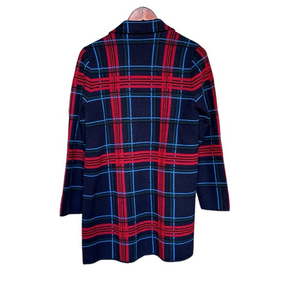 TALBOTS MERINO WOOL COATIGAN - CABIN PLAID, SMALL, OPEN FRONT - Picture 3 of 13